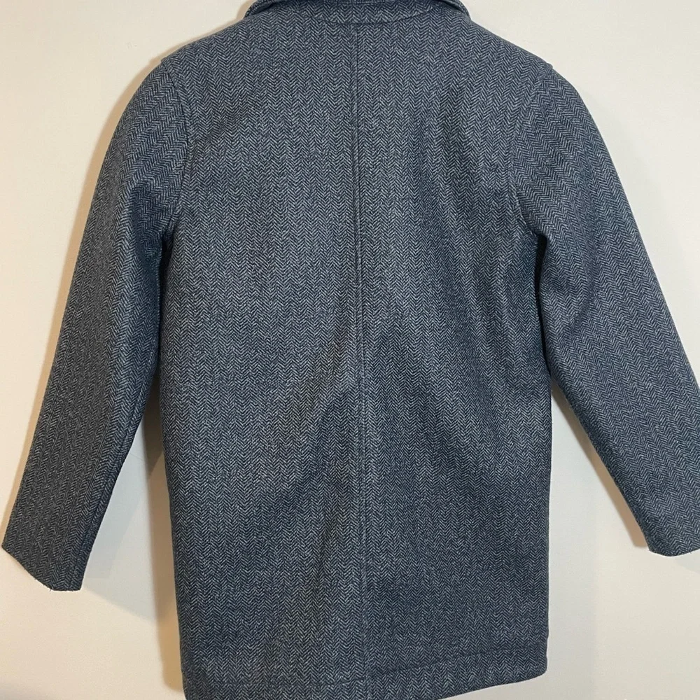 Old Navy Gray Pea Coat With Diagonal Zip Kids Size 10-12 EUC
